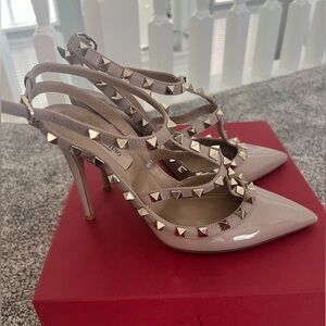 Valentino Women's Taupe Studded Heels